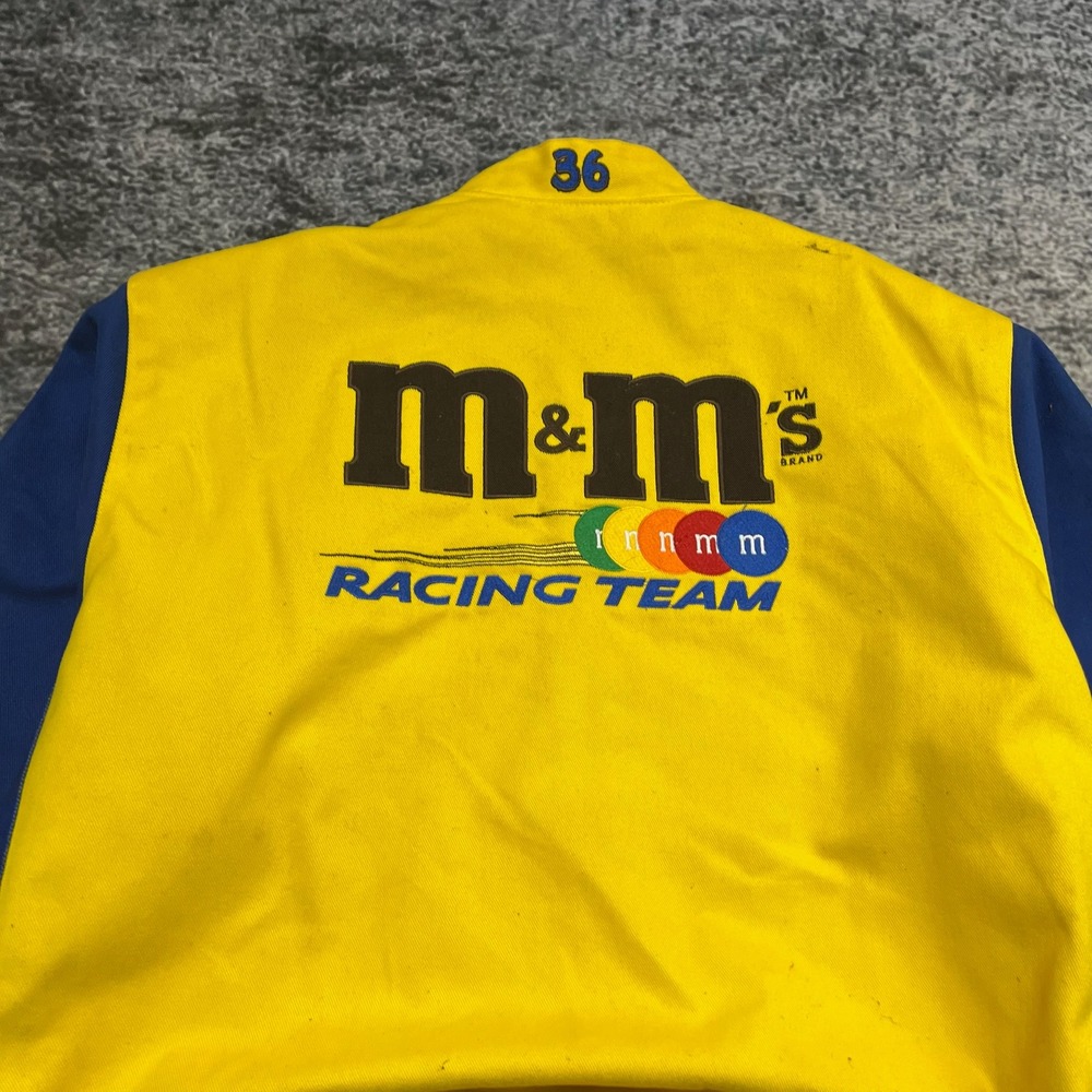 Vintage M&M Racing JH Design NASCAR Jacket Mens XL Yellow Blue 90s Embroidered - Picture 12 of 15